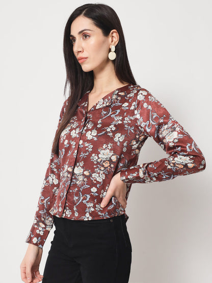 Women Classic Floral Printed Casual Shirt