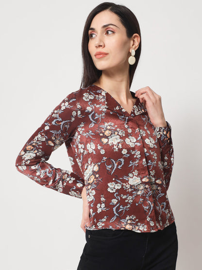 Women Classic Floral Printed Casual Shirt