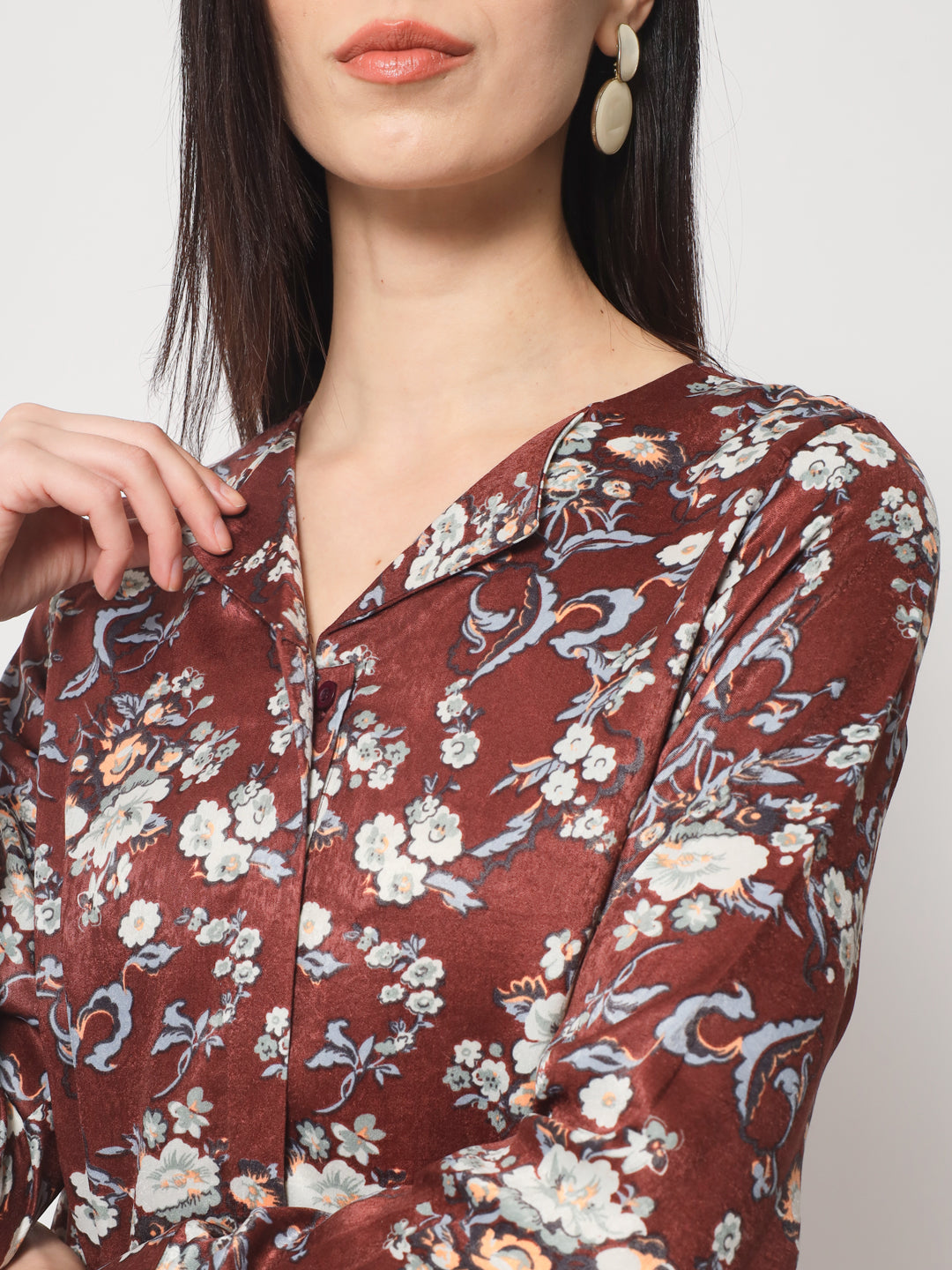 Women Classic Floral Printed Casual Shirt