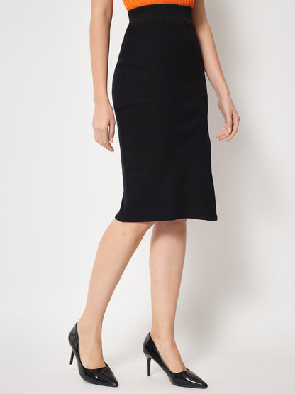 Pencil-Fit Knee-Length Knitted Skirts