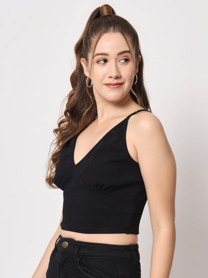 Shoulder Strap Cotton Crop Top