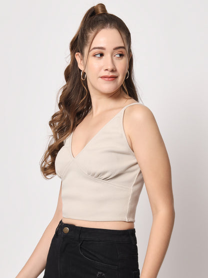 Shoulder Strap Cotton Crop Top