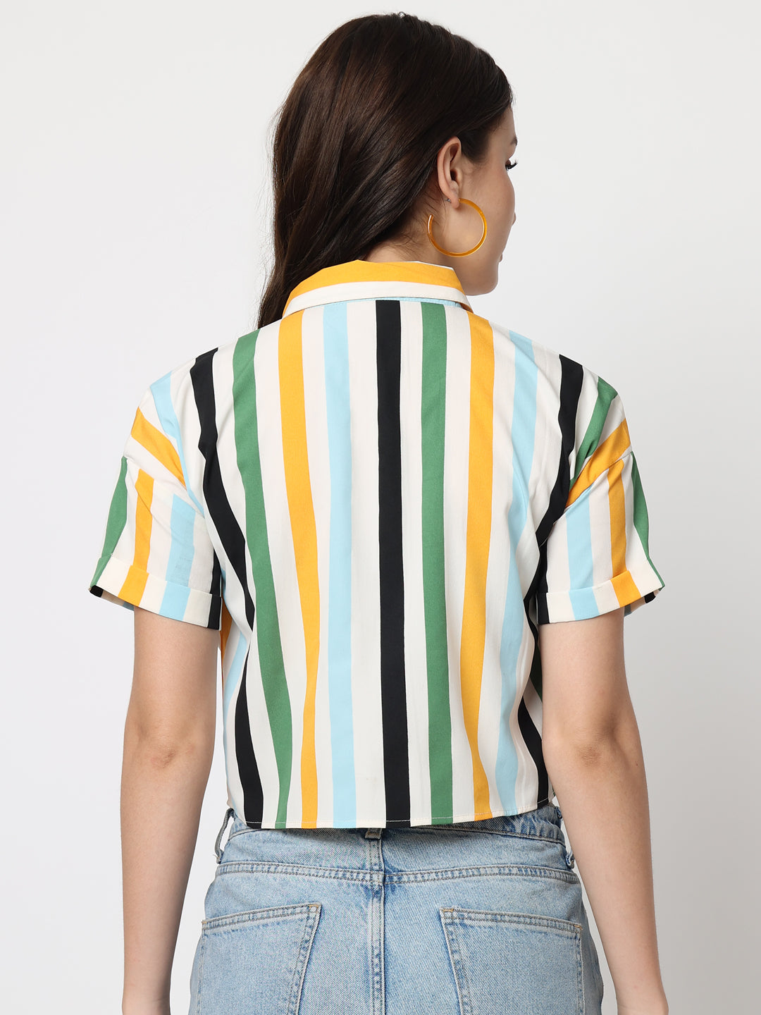 Multi color Striped Styled Back Top